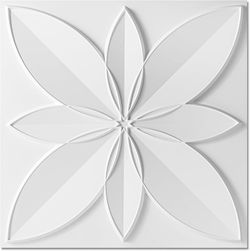WOWSTAR 12-Pack 24"x24" Drop Ceiling Tiles, Waterproof Glue Up Ceiling Decor, White - Image 1